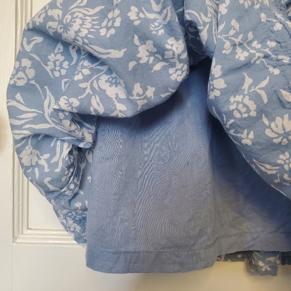 Lucky Brand Floral Boho Mini Dress – Size M – Wedgewood Blue - Picture 4 of 6